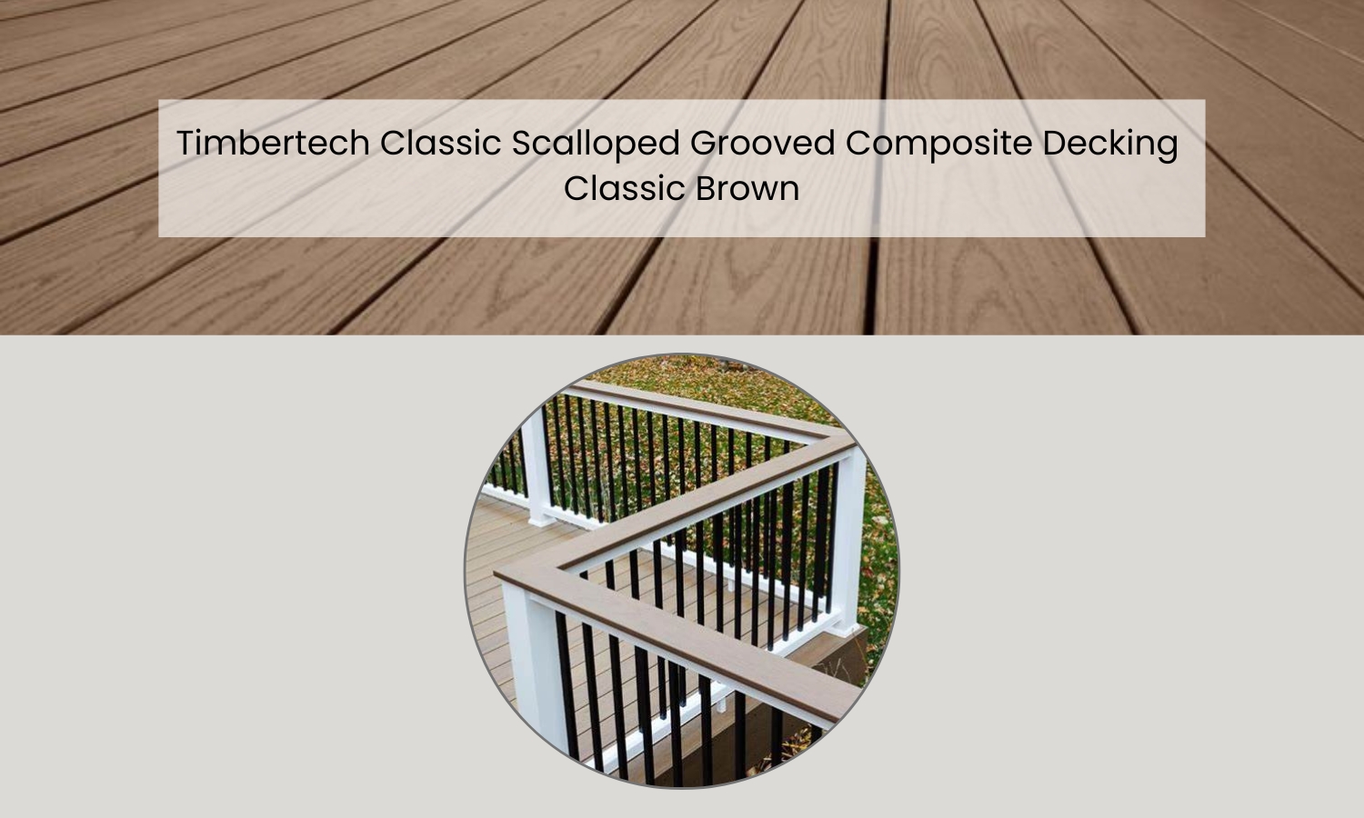 Timbertech Classic Scalloped Grooved Composite Decking, Classic Brown